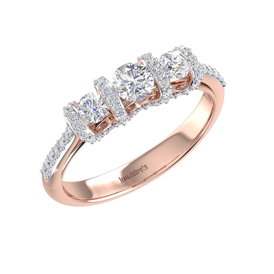 THE THREE ROSE SOLITAIRE RING