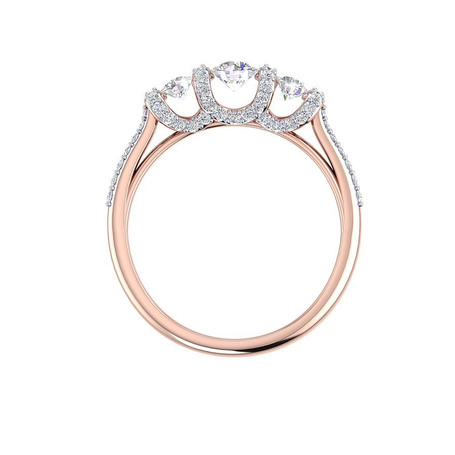 THE THREE ROSE SOLITAIRE RING